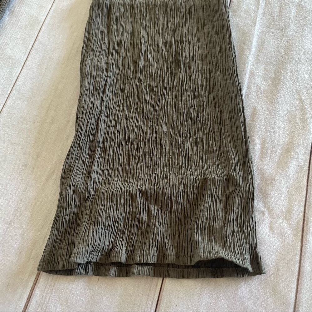 Zara Crinkle Gauze Pants Womens XS Gray High Rise Ankle Pull On Textured Pockets - Picture 6 of 15